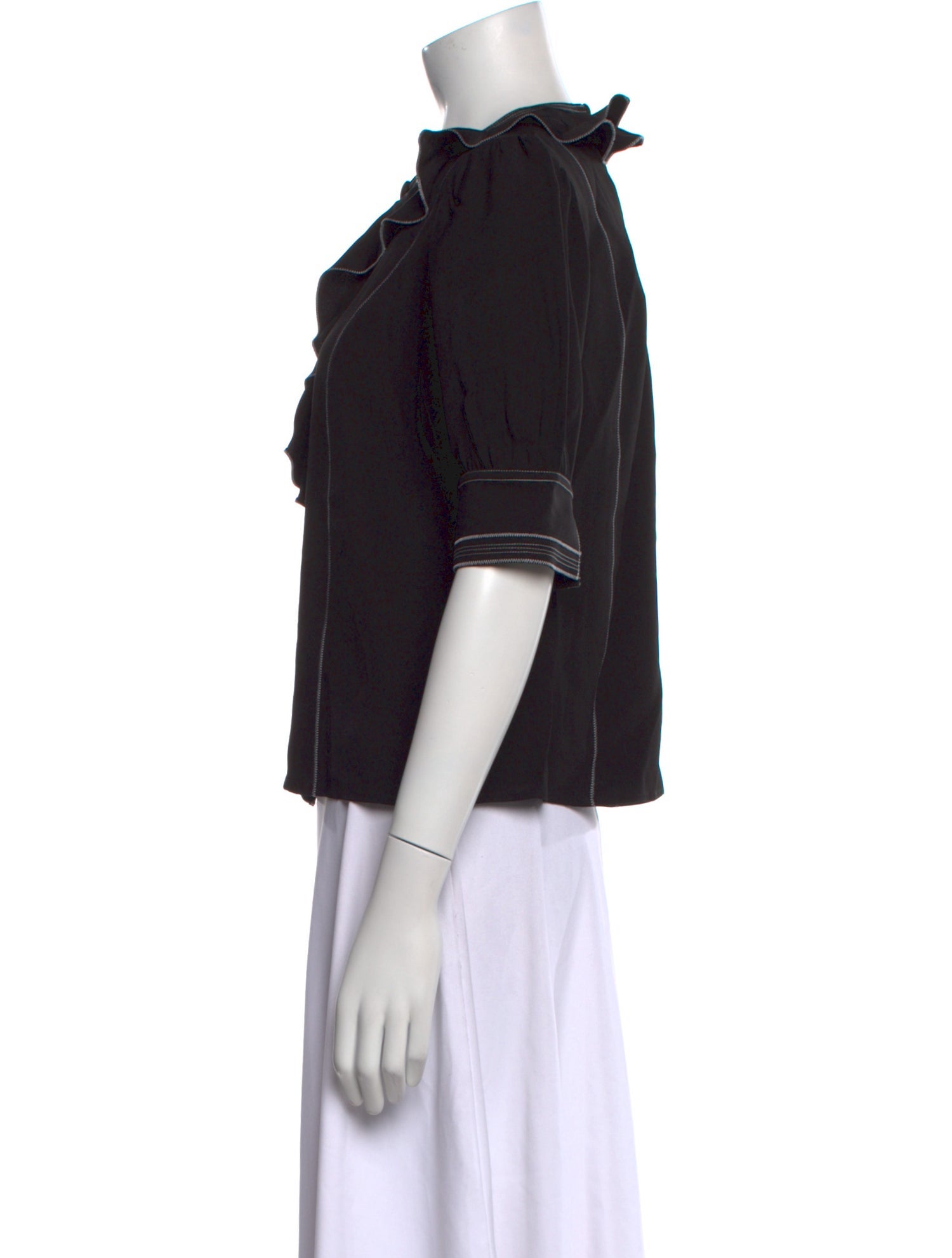 Ulla Johnson Crew Neck Three-Quarter Sleeve Blouse